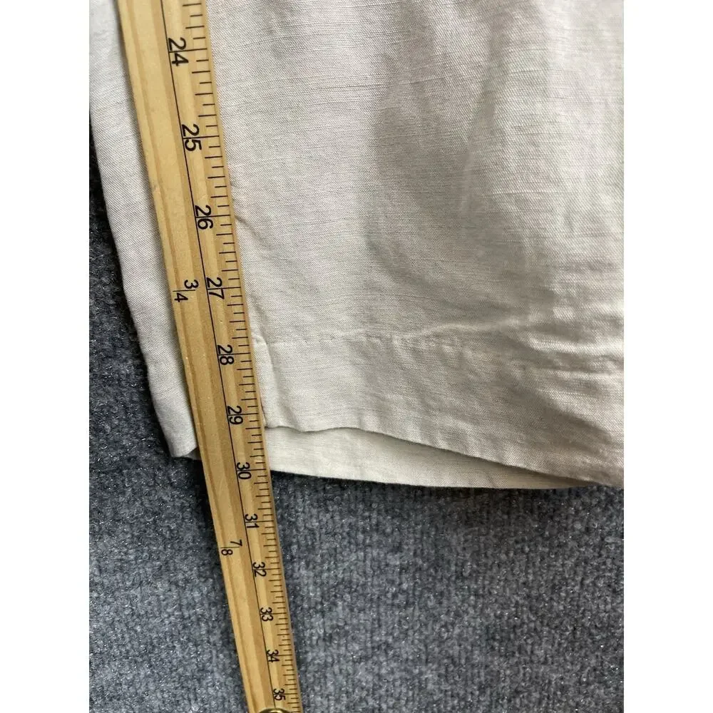 H&M Linen Blend Strech Palazzo Pants, Drawstring Size Large Off White Boho Lagon